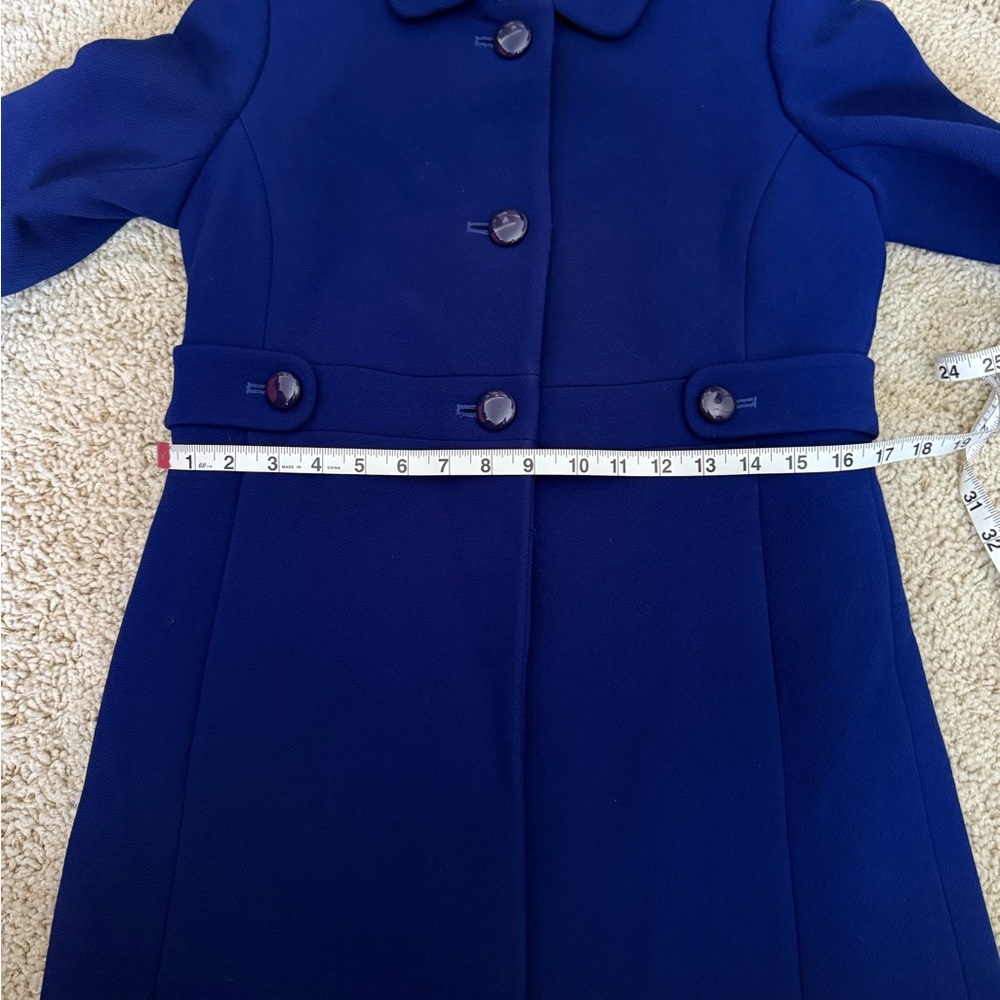 J.Crew Royal Blue Wool Coat Petite 4P Tailored Winter Coat - Picture 8 of 12